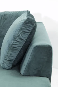 KARE Ecksofa Gianni Velvet Dunkelgrün Rechts Schwarz