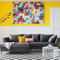 KARE Ecksofa Gianni Velvet Grau Links Schwarz