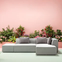 KARE Ecksofa Infinity Ottomane Grau Rechts