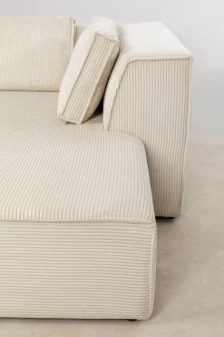 KARE Ecksofa Infinity Ottomane Cord Creme Rechts