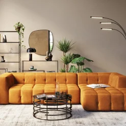 KARE Ecksofa Salamanca Goldbraun Rechts