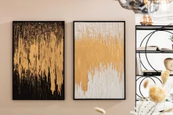 KARE Gerahmtes Bild Abstract Schwarz 80x120cm