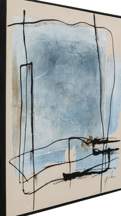 KARE Gerahmtes Bild Dust Blau 100x100cm