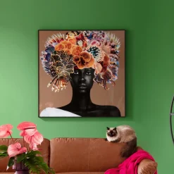 KARE Gerahmtes Bild Flower Hair 120x120cm