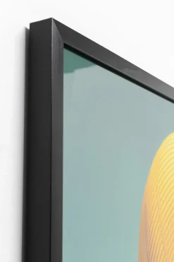 KARE Gerahmtes Bild Sun Hat Woman Gelb LED 80x80cm