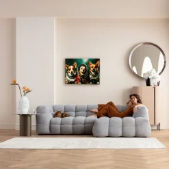 KARE Glasbild Astronauts Dogs 80x60cm