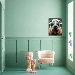 KARE Glasbild Fashion Dog 60x80cm