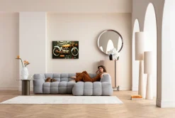 KARE Glasbild Garage Motorbike 60x80cm