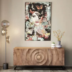 KARE Glasbild Lady Butterfly 100x150cm