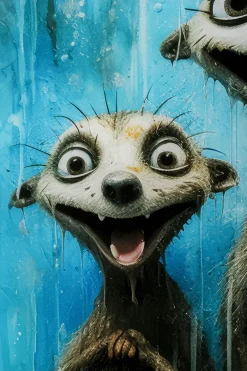 KARE Glasbild Singing Meerkats 60x80cm