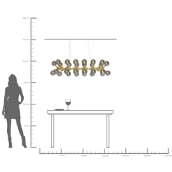 KARE Hängeleuchte Atomic Balls Brass 140cm