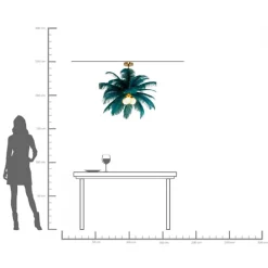 KARE Hängeleuchte Feather Palm Grün Ø87cm