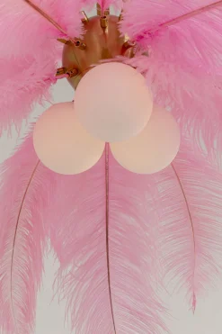 KARE Hängeleuchte Feather Palm Pink Ø87cm