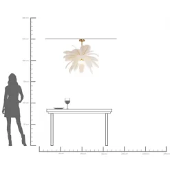 KARE Hängeleuchte Feather Palm Weiß Ø87cm