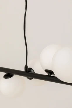 KARE Hängeleuchte Scala Balls Milky Schwarz 150cm