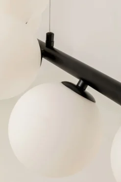 KARE Hängeleuchte Scala Balls Milky Schwarz 150cm