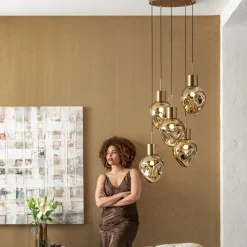 KARE Hängeleuchte Supernova Amber Cinque Ø50cm