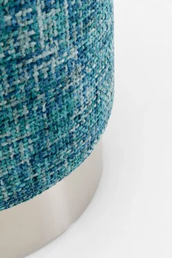 KARE Hocker Berry High Silber Hellblau Ø39cm