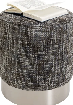 KARE Hocker Berry High Silber Dunkelgrau Ø39cm
