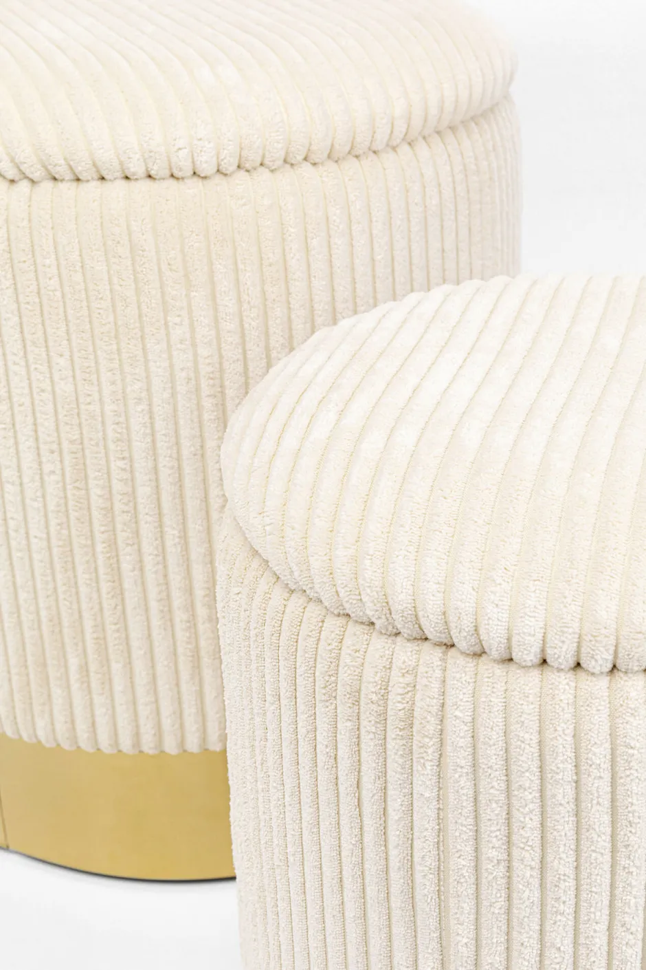 KARE Hocker Cherry Storage Cord Creme (2/Set)