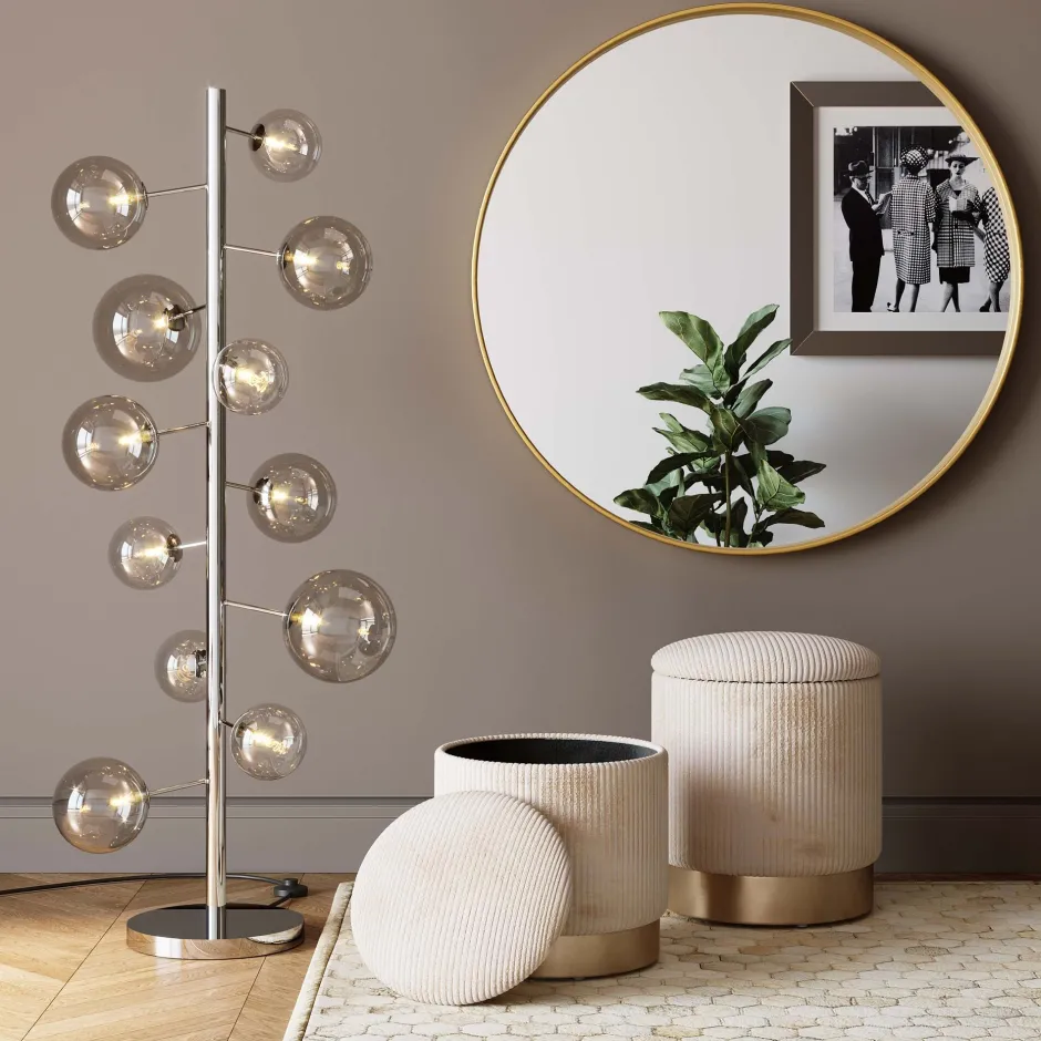 KARE Hocker Cherry Storage Cord Creme (2/Set)