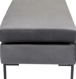 KARE Hocker Gianni Velvet Grau Schwarz