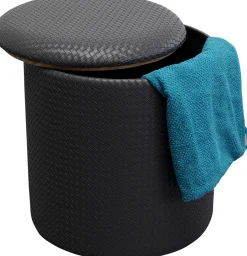 KARE Hocker Venezia Storage Anthrazit Ø40cm