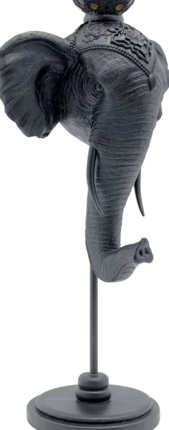 KARE Kerzenständer Elephant Head Schwarz 49cm
