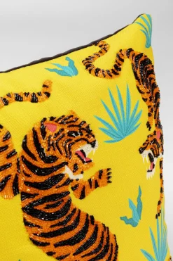 KARE Kissen Tiger Love Gelb 45x45cm