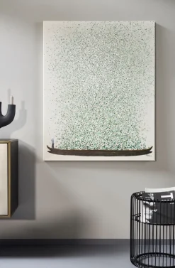 KARE Leinwandbild Flower Boat Beige Grün 120x160cm