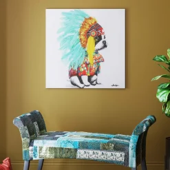 KARE Leinwandbild Headdress Dog 80x80cm
