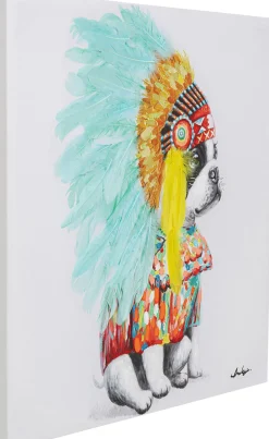 KARE Leinwandbild Headdress Dog 80x80cm