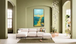 KARE Leinwandbild Jardin Blau 125x215cm