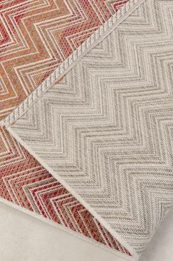 KARE Outdoor Teppich Zigzag Rot 230x330cm