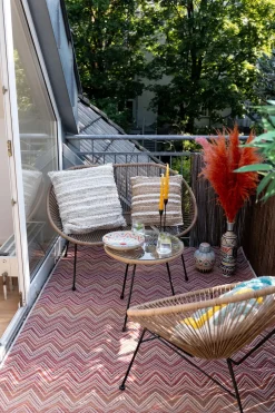 KARE Outdoor Teppich Zigzag Rot 160x230cm