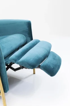 KARE Relaxsessel Lazy Velvet Blau