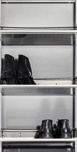 KARE Schuhkipper Caruso 3-er silber/geflext