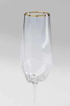 KARE Sektglas Diamond Gold Rim