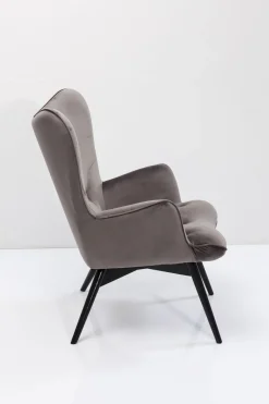KARE Sessel Black Vicky Velvet Grau