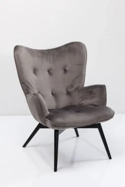 KARE Sessel Black Vicky Velvet Grau