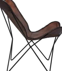 KARE Sessel Butterfly Brown Econo