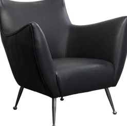 KARE Sessel Goldfinger Smart Leder Schwarz