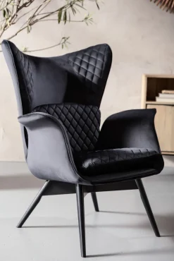 KARE Sessel Tudor Velvet Schwarz