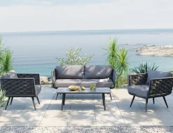 KARE Sitzgruppe Rimini Anthracit (4/tlg.)