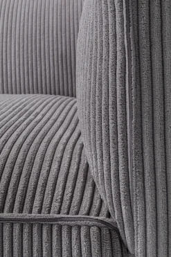 KARE Sofa Cubetto Cord 3-Sitzer Hellgrau 220cm