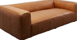 KARE Sofa Cubetto Smart Leder Hellbraun 220cm