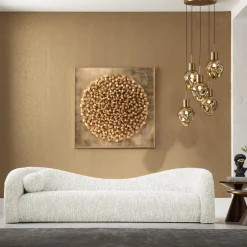 KARE Sofa 3-Sitzer Livia Melange Creme 261cm