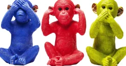KARE Spardose Monkey Mizaru Blau