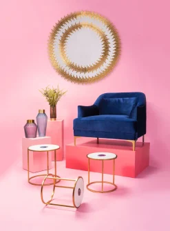 KARE Spiegel Solare Gold Ø132cm