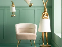 KARE Stehleuchte Animal Rabbit Gold/Weiß 150cm